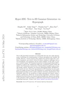 Hyper-3DG: Text-to-3D Gaussian Generation via Hypergraph