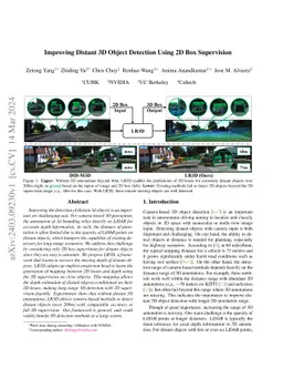 Improving Distant 3D Object Detection Using 2D Box Supervision