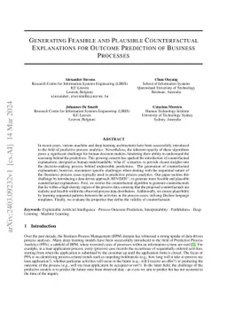 Generating Feasible and Plausible Counterfactual Explanations for
  Outcome Prediction of Business Processes