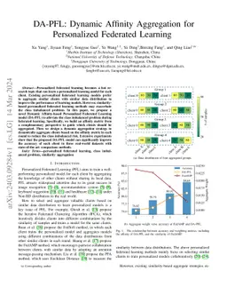 DA-PFL: Dynamic Affinity Aggregation for Personalized Federated Learning