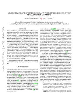 Adversarial Training with OCR Modality Perturbation for Scene-Text
  Visual Question Answering