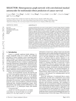 SELECTOR: Heterogeneous graph network with convolutional masked
  autoencoder for multimodal robust prediction of cancer survival