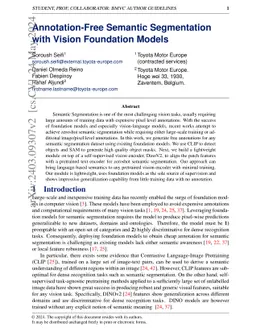 Annotation Free Semantic Segmentation with Vision Foundation Models
