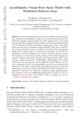 LocalMamba: Visual State Space Model with Windowed Selective Scan