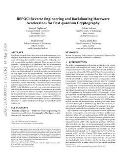 REPQC: Reverse Engineering and Backdooring Hardware Accelerators for
  Post-quantum Cryptography