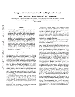 Pantypes: Diverse Representatives for Self-Explainable Models