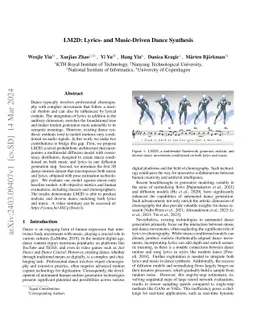 LM2D: Lyrics- and Music-Driven Dance Synthesis