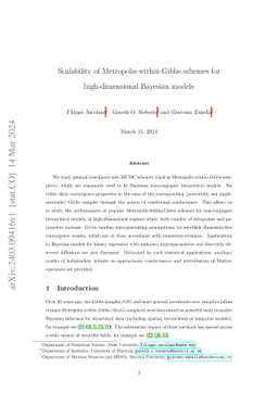 Scalability of Metropolis-within-Gibbs schemes for high-dimensional Bayesian models