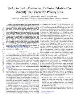 Shake to Leak: Fine-tuning Diffusion Models Can Amplify the Generative
  Privacy Risk