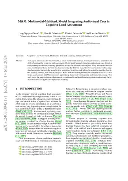 M&M: Multimodal-Multitask Model Integrating Audiovisual Cues in
  Cognitive Load Assessment