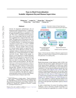 Easy-to-Hard Generalization: Scalable Alignment Beyond Human Supervision