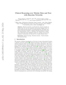 Clinical Reasoning over Tabular Data and Text with Bayesian Networks