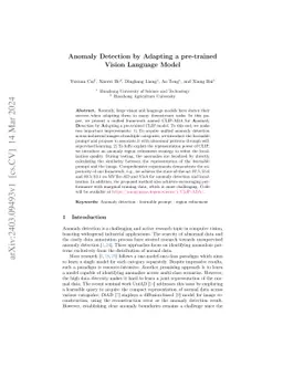 Anomaly Detection by Adapting a pre-trained Vision Language Model