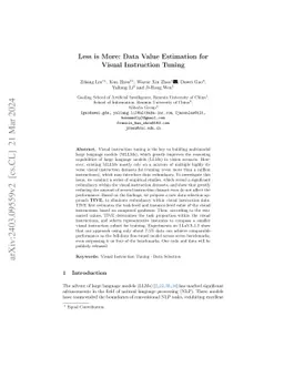 Less is More: Data Value Estimation for Visual Instruction Tuning