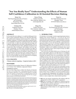 "Are You Really Sure?" Understanding the Effects of Human
  Self-Confidence Calibration in AI-Assisted Decision Making