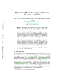 The NeRFect Match: Exploring NeRF Features for Visual Localization