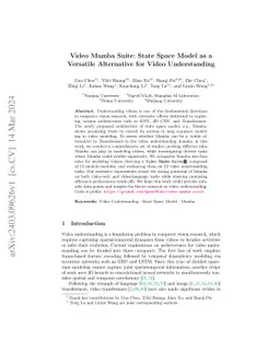Video Mamba Suite: State Space Model as a Versatile Alternative for
  Video Understanding