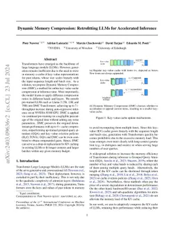 Dynamic Memory Compression: Retrofitting LLMs for Accelerated Inference