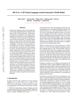 3D-VLA: A 3D Vision-Language-Action Generative World Model