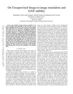 On Unsupervised Image-to-image translation and GAN stability