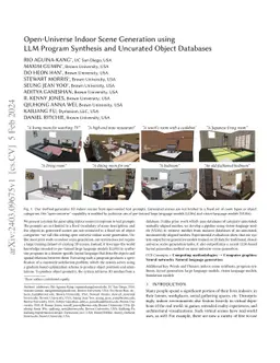 Open-Universe Indoor Scene Generation using LLM Program Synthesis and
  Uncurated Object Databases