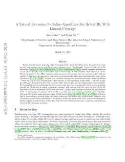 A Natural Extension To Online Algorithms For Hybrid RL With Limited
  Coverage