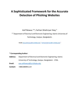 A Sophisticated Framework for the Accurate Detection of Phishing
  Websites