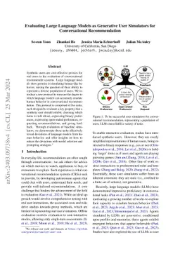 Evaluating Large Language Models as Generative User Simulators for
  Conversational Recommendation