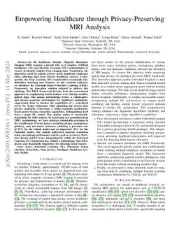 Empowering Healthcare through Privacy-Preserving MRI Analysis