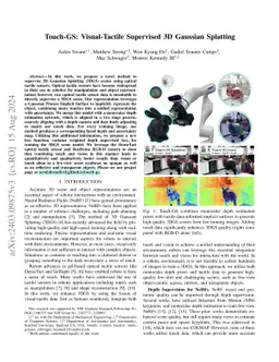 Touch-GS: Visual-Tactile Supervised 3D Gaussian Splatting