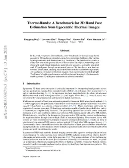 ThermoHands: A Benchmark for 3D Hand Pose Estimation from Egocentric Thermal Images