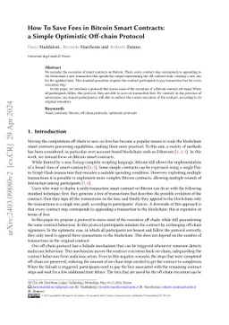 How To Save Fees in Bitcoin Smart Contracts: a Simple Optimistic Off-chain Protocol