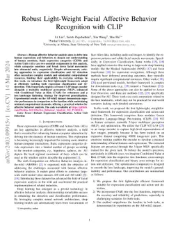Robust Light-Weight Facial Affective Behavior Recognition with CLIP