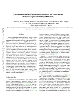 Attention-based Class-Conditioned Alignment for Multi-Source Domain
  Adaptation of Object Detectors