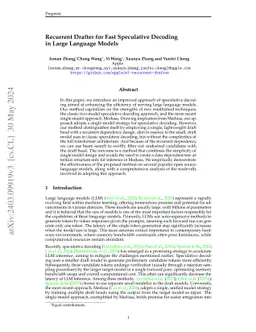 Recurrent Drafter for Fast Speculative Decoding in Large Language Models