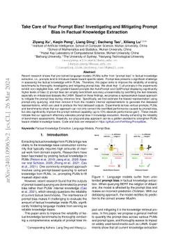 Take Care of Your Prompt Bias! Investigating and Mitigating Prompt Bias
  in Factual Knowledge Extraction