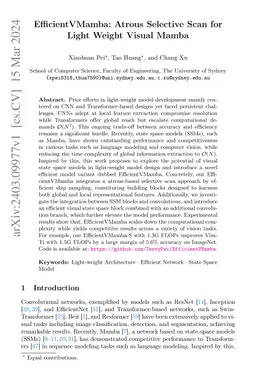 EfficientVMamba: Atrous Selective Scan for Light Weight Visual Mamba