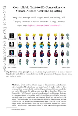 Controllable Text-to-3D Generation via Surface-Aligned Gaussian Splatting