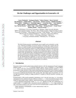 On the Challenges and Opportunities in Generative AI