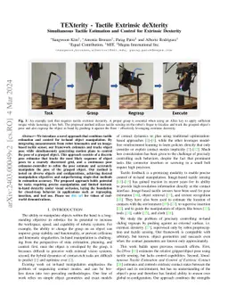 TEXterity -- Tactile Extrinsic deXterity: Simultaneous Tactile
  Estimation and Control for Extrinsic Dexterity
