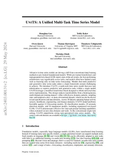 UNITS: A Unified Multi-Task Time Series Model
