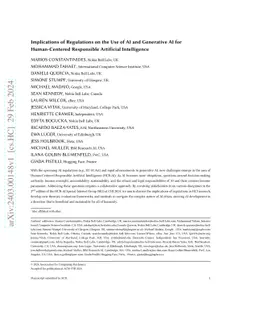 Implications of Regulations on the Use of AI and Generative AI for
  Human-Centered Responsible Artificial Intelligence