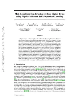 Med-Real2Sim: Non-Invasive Medical Digital Twins using Physics-Informed
  Self-Supervised Learning