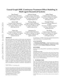 Causal Graph ODE: Continuous Treatment Effect Modeling in Multi-agent
  Dynamical Systems