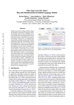 "Flex Tape Can't Fix That": Bias and Misinformation in Edited Language
  Models