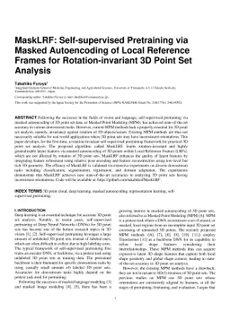 MaskLRF: Self-supervised Pretraining via Masked Autoencoding of Local
  Reference Frames for Rotation-invariant 3D Point Set Analysis