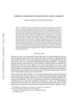 Substitute adjustment via recovery of latent variables