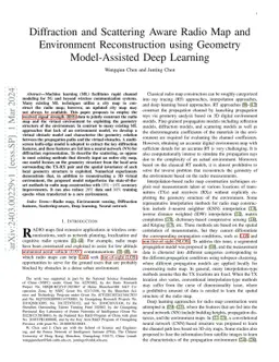 Diffraction and Scattering Aware Radio Map and Environment
  Reconstruction using Geometry Model-Assisted Deep Learning