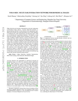 YOLO-MED : Multi-Task Interaction Network for Biomedical Images