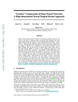 "Lossless" Compression of Deep Neural Networks: A High-dimensional
  Neural Tangent Kernel Approach